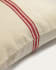 Κάλυμμα μαξιλαριού Nona, φυσικό βαμβάκι και λινό με κόκκινες ρίγες, 60x60εκ