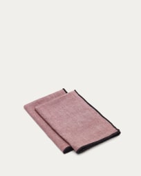 Mirna set of 2 serviettes in maroon linen and cotton