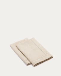 Marylin set of 2 serviettes in beige linen and cotton