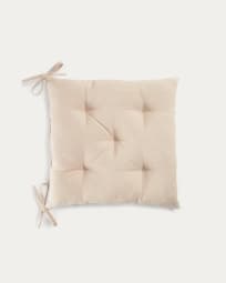 Suyai seat cushion, 100% beige cotton, 45 x 45 cm