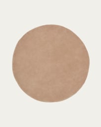 Daianna round rug, 100% beige cotton, Ø 120 cm