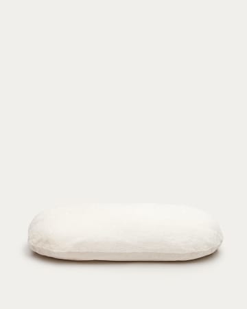 Poduszka dla zwierząt Codie przenośna z białego futerka Ø 80 x 10 cm