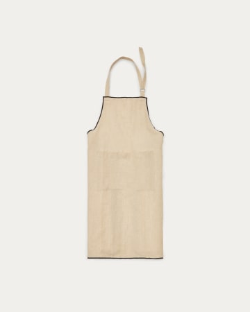 Mirna apron in a natural white linen and cotton