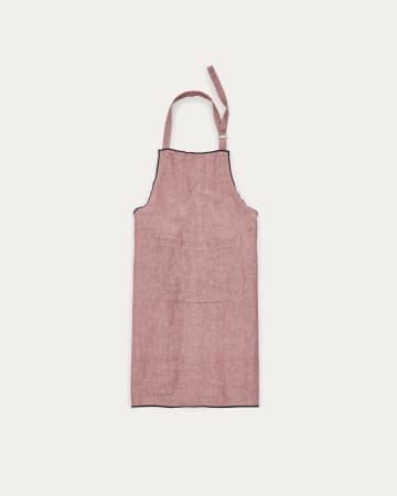 Mirna apron in maroon linen and cotton