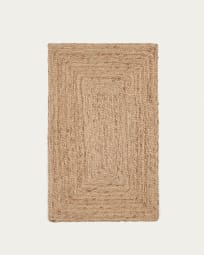 Doraldina rectangular rug made from 100% jute, 70 x 50 cm