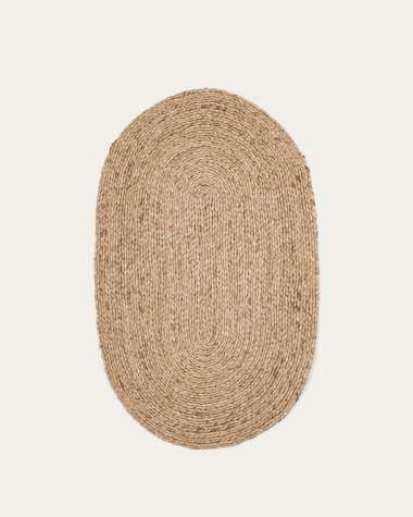 Doraldina oval rug made from 100% jute, Ø 50 x 80 cm