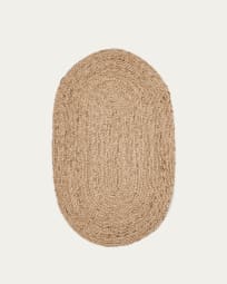 Doraldina oval rug made from 100% jute, Ø 50 x 80 cm