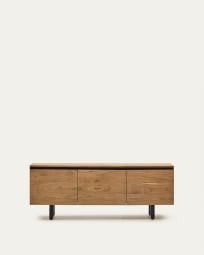 Mueble TV Uxue 3 puertas de madera maciza de acacia con acabado natural 150 x 58 cm