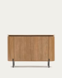 Licia sideboard with 2 doors made from solid mango wood and painted black metal 120 x 80cm