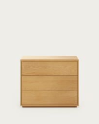 Abilen 3-drawer oak veneer chest of drawers, 90 x 74.8cm, FSC™ certified