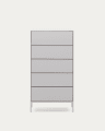 Συρταριέρα Vedrana, 5 συρτάρια, λευκό λακαρισμένο MDF, 60x114εκ