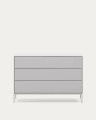 Συρταριέρα Vedrana, 3 συρτάρια, λευκό λακαρισμένο MDF, 110x75εκ