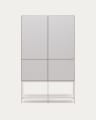 Vedrana 4-door tall sideboard white lacquered MDF 97.5 x 160 cm