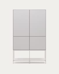 Vedrana Highboard 4 Türen MDF weiß lackiert 97,5 x 160 cm