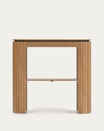 Licia console table with 1 drawer, solid mango wood, 120 x 110 cm