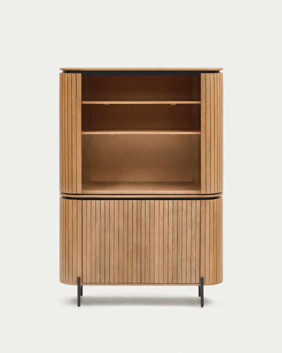 Licia tall 2 wood and Kave Home from door with 120x170cm natural sideboard mango | made metal finish