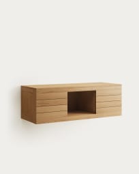 Mueble de baño Yenit de madera maciza de teca con acabado natural 120 x 45 cm