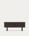 Mailen-tv-meubel met 2 deuren van essenfineer met een donkere afwerking 120 x 50 cm
