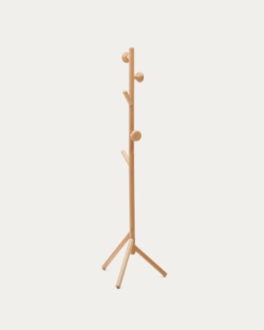 Appendiabiti Nadue in legno massiccio di faggio con finitura naturale 170 cm