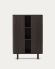 Hoog Mailen-dressoir met 2 deuren van essenfineer met een donkere afwerking 110 x 160 cm