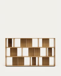 Lot Litto de 9 étagères modulables en placage de chêne 202 x 114 cm