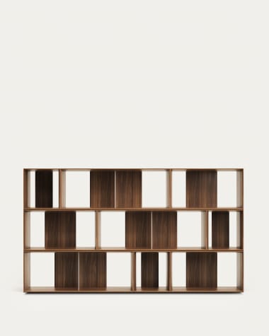 Set Litto van 9 modulaire planken in walnootfineer 202 x 114 cm