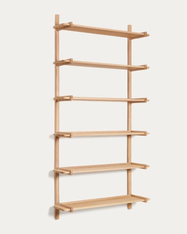 Sitra modular shelf, 6 solid oak wood shelves in a natural finish, 110 cm, FSC Mix Credit