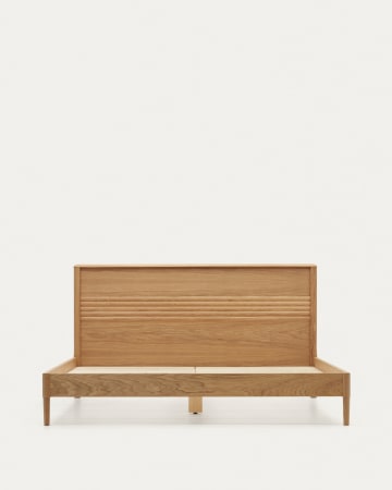 Lit Lenon en bois et placage chêne pour matelas de 160 x 200 cm FSC MIX Credit