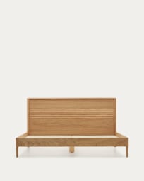 Κρεβάτι Lenon, ξύλο και καπλαμάς δρυός, για στρώμα 160x200εκ, FSC MIX Credit