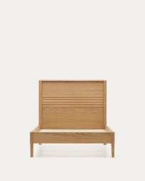 Κρεβάτι Lenon, ξύλο και καπλαμάς δρυός, για στρώμα 90x200εκ, FSC MIX Credit