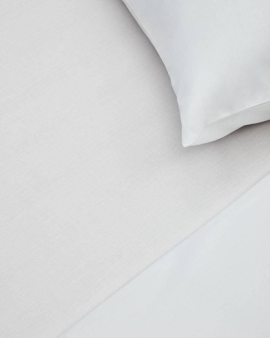Set Cintia fundas nórdica y de almohada algodón percal blanco bordado rayas  cama 90 cm