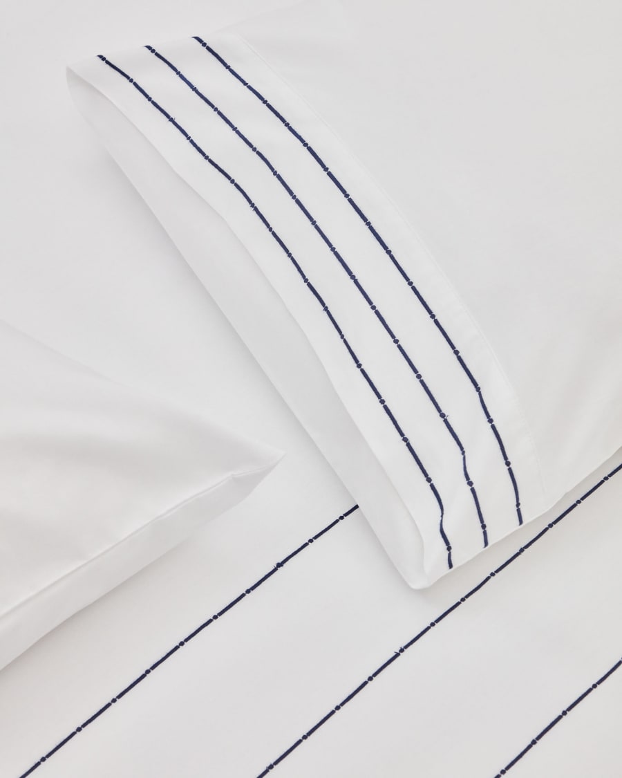 Set Teia fundas nórdica y de almohada algodón percal blanco bordado floral cama  150 cm