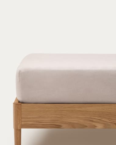 Grijs hoeslaken Simmel van katoen en linnen voor een bed van 90 cm