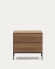 Vedrana beside table, 2 walnut veneer drawers, and black steel legs, 60 x 55 cm