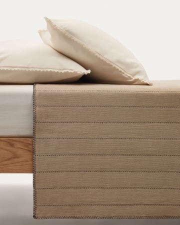 Copriletto Campllong 100% cotone beige per letto da 160/180 cm