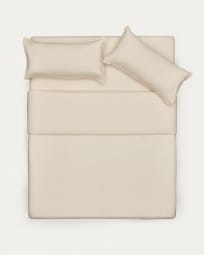 Set Ciurana fundas nórdica y de almohada 100% algodón puntilla natural cama 180/200 cm