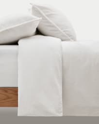 Set Sifinia fundas nórdica y de almohada 100% algodón percal flecos crudo cama 150 cm