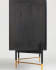 Milian ash wood veneer 3 door sideboard with steel finished in black & gold, 159 x 85 cm