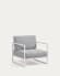 Fotel Comova 100% ogrodowy kolorze niebiesko i białym aluminium
