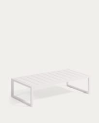Table basse Comova 100 % pour extérieur en aluminium blanc 60 x 114 cm