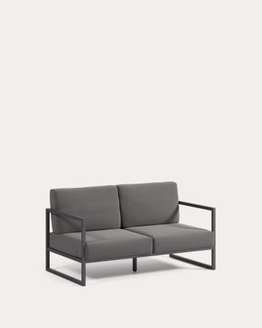 Comova 100% outdoor 2-seater sofa in dark grey and black aluminium, 150 cm