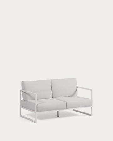 Comova 100% outdoor 2-seater sofa in white and white aluminium, 150 cm