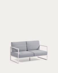 Comova 2-Sitzer-Sofa 100% outdoor blau und Aluminium weiß 150 cm