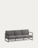 Comova 3-Sitzer-Sofa 100% outdoor dunkelgrau und aus schwarzem Aluminium 222 cm