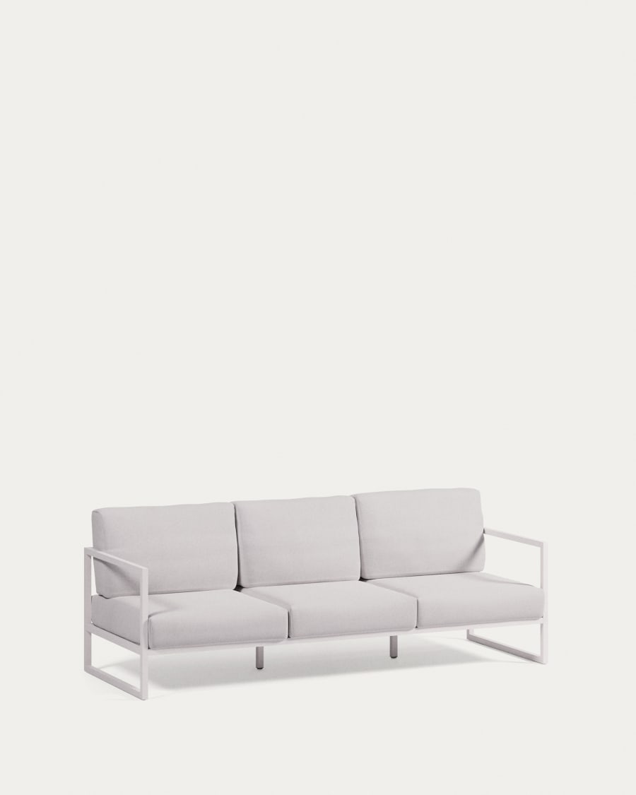 Secreto Descubrimiento pecado Sofá 100% exterior Comova 3 plazas blanco y de aluminio blanco 222 cm |  Kave Home