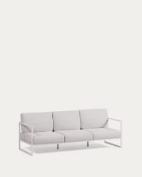 Sofá 100% exterior Comova 3 plazas blanco y de aluminio blanco 222 cm