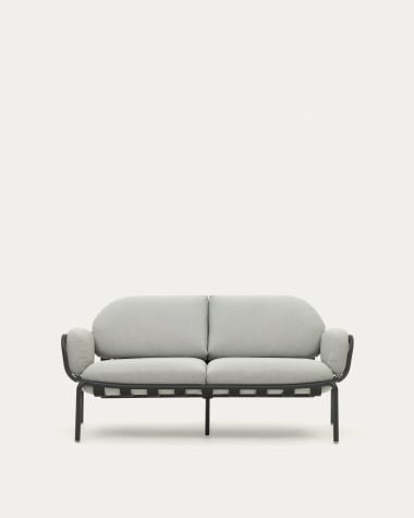 Sofa ogrodowa Joncols 2-osobowa z aluminium z szarym wykończeniem 165 cm