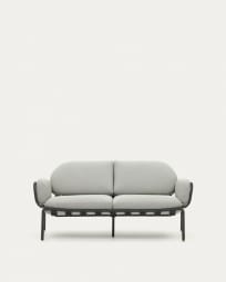 Joncols outdoor aluminium 2 seater sofa with powder coated grey finish, 165 cm