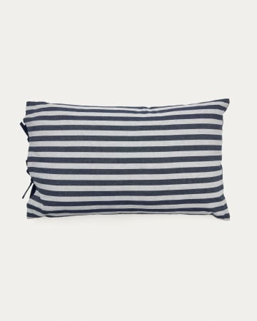 Poduszka Tabby 100% bawełna połaczenie w szare i niebieskie paski 50 x 80 cm