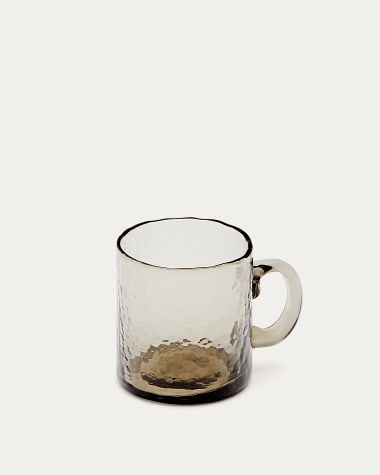 Sunera large mug made of brown recycled glass